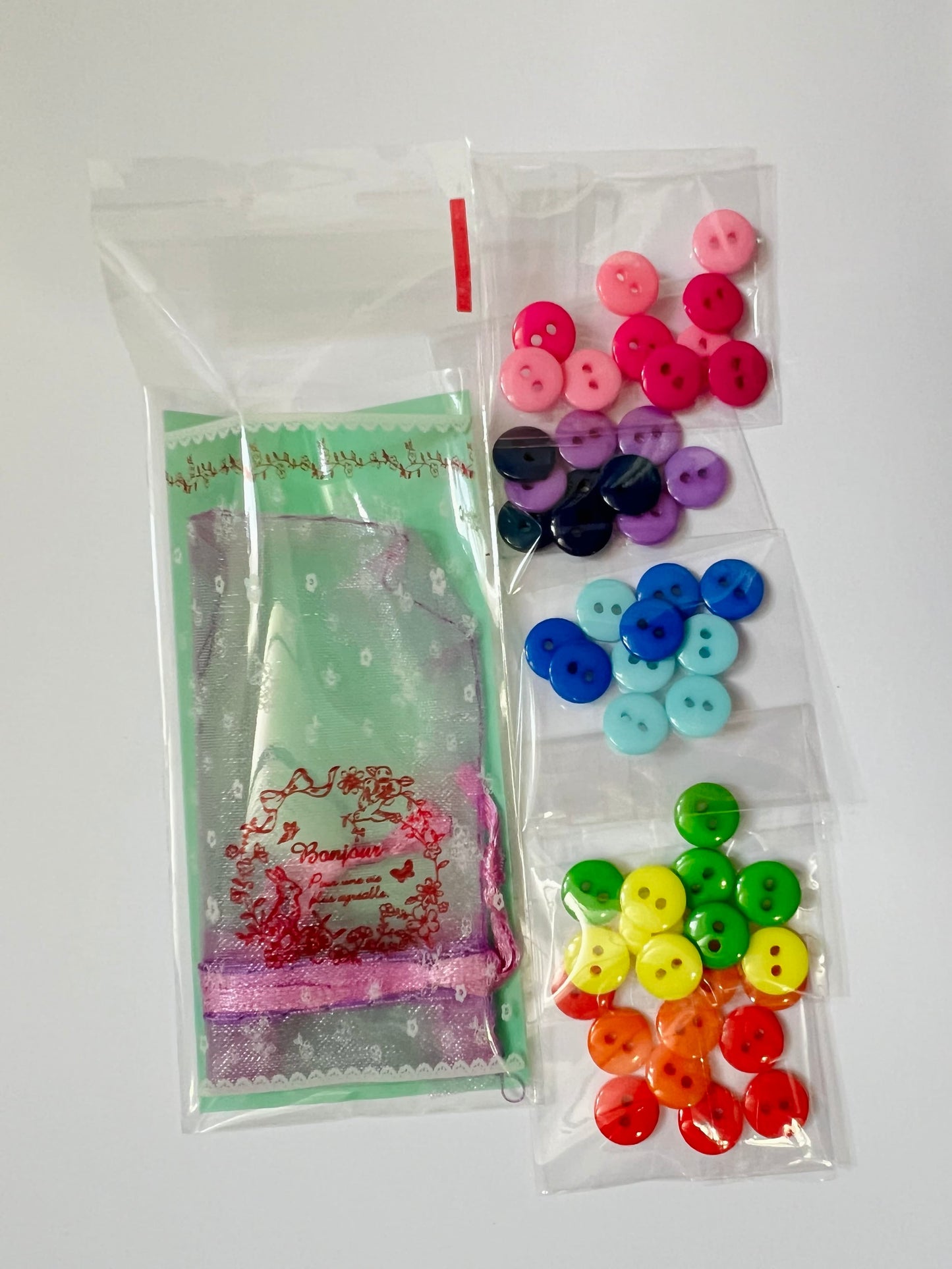 Rainbow Buttons 9mm Assorted - Multi-Color Craft Buttons