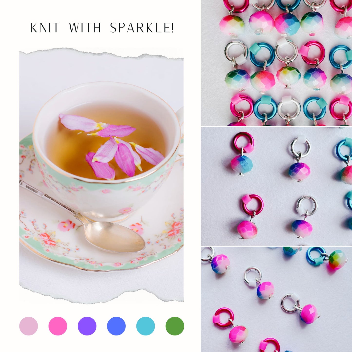 Stitch Markers for Snag Free Knitting, Pastel & Neon - Iced Macarons or Frosted Sprinkles