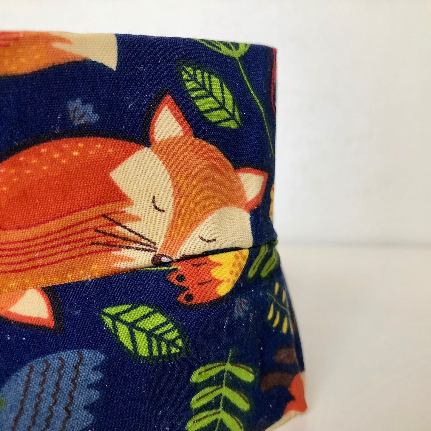 Fox woodland knitting bag in two sizes with zipper