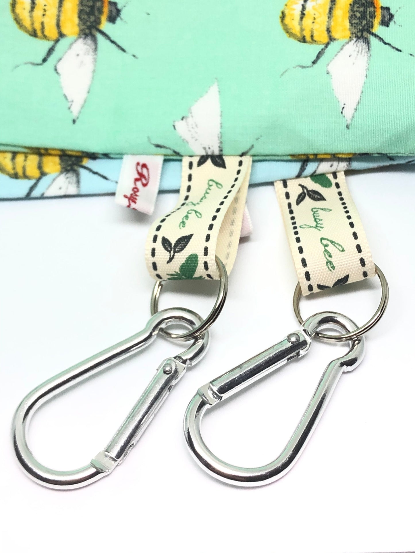 Bumblebee Print Knitting Project Bag - Summer Bee Fabric with Free Stitch Marker Zipper - Busy Bee