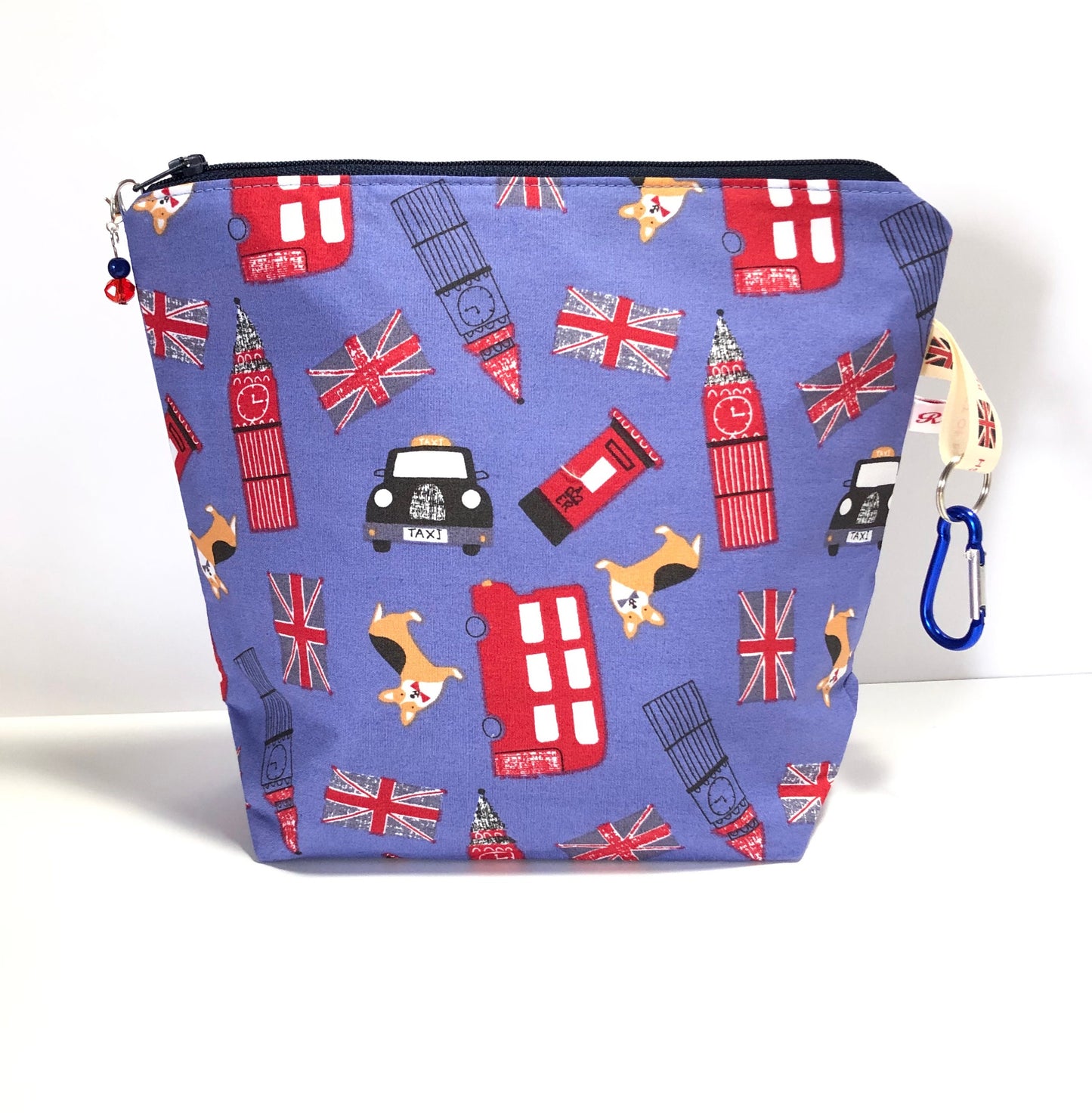 Knitting project bags in cotton Corgi london print - Assorted Sizes