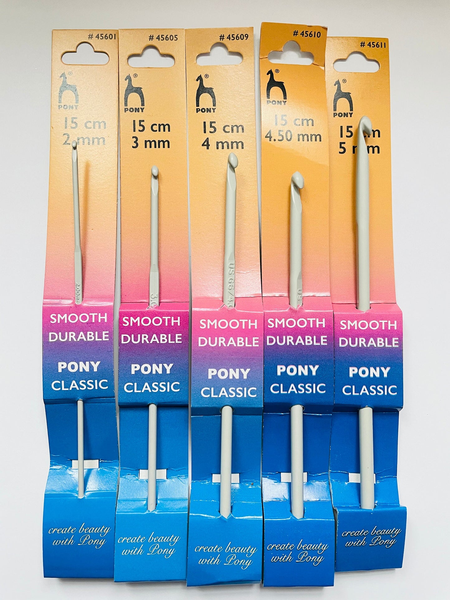 Pony Brand Crochet Hooks Set - 2mm to 5mm Assorted Sizes
