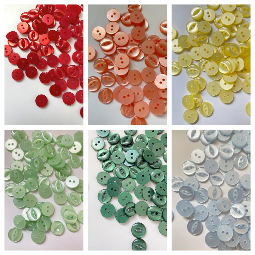 Fisheye buttons 12mm, - Assorted
