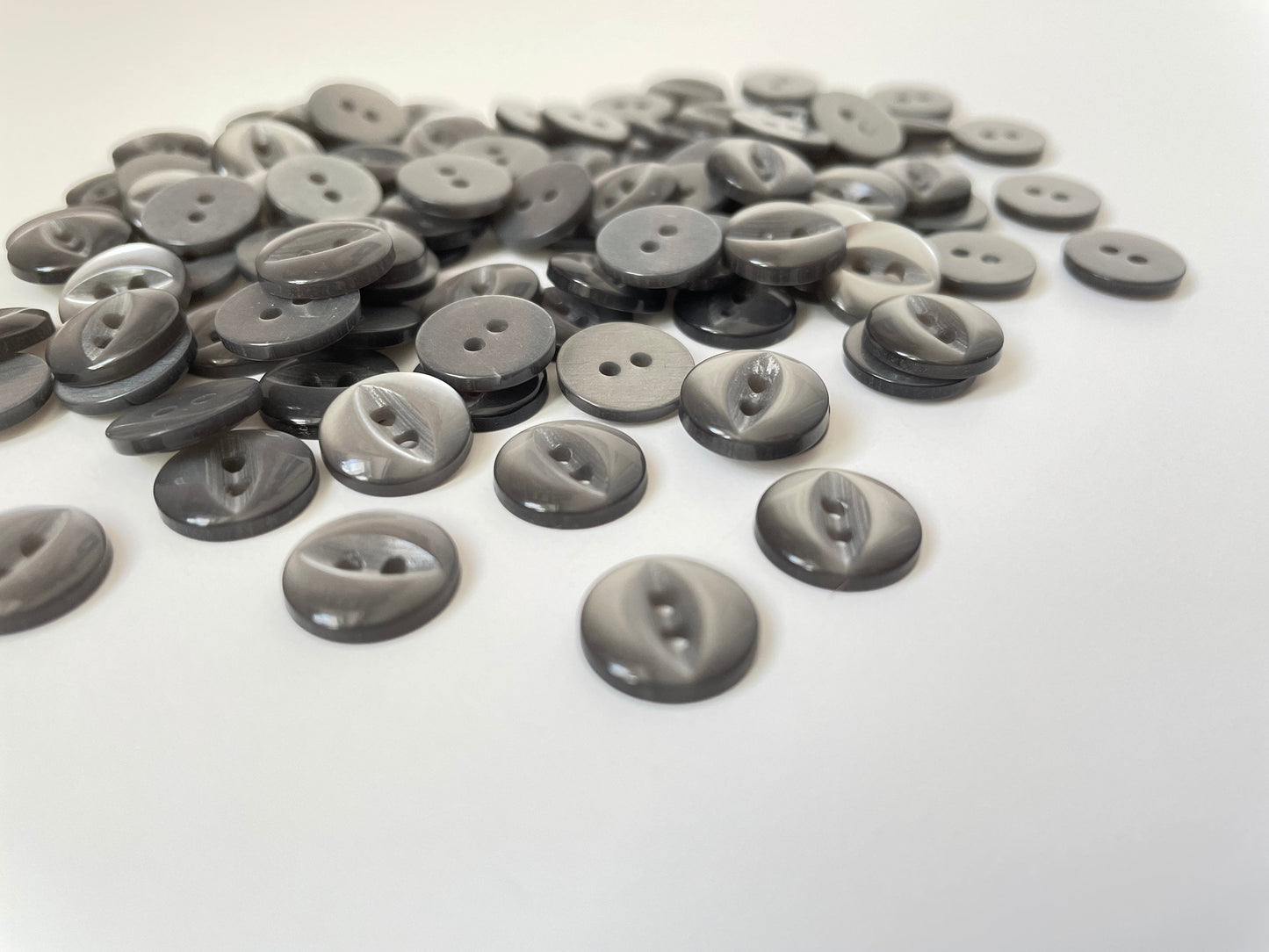 Black, White & Grey Plastic Fisheye Buttons - 11.5mm - For Knitters