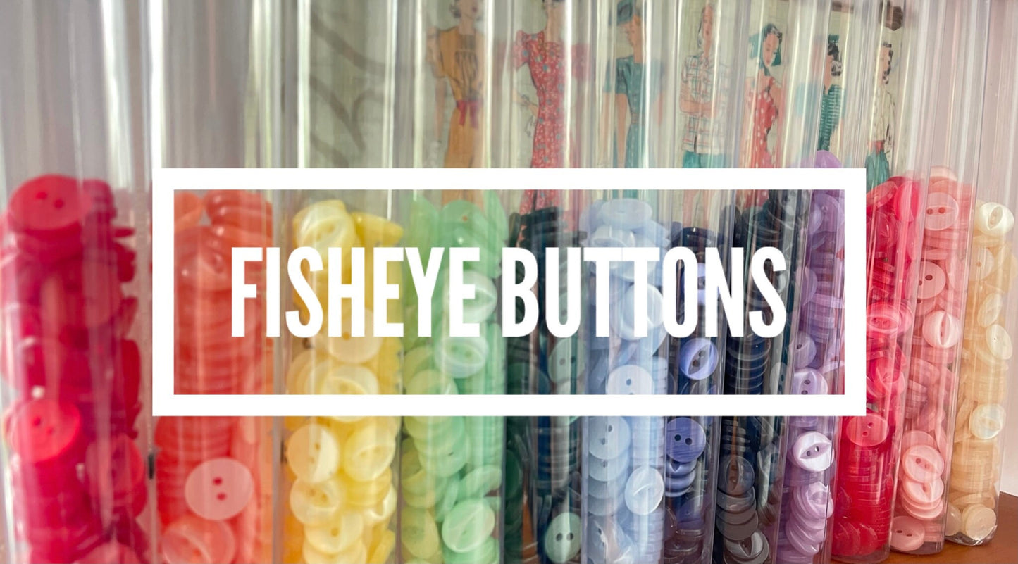 Fisheye buttons 12mm,  -  Assorted