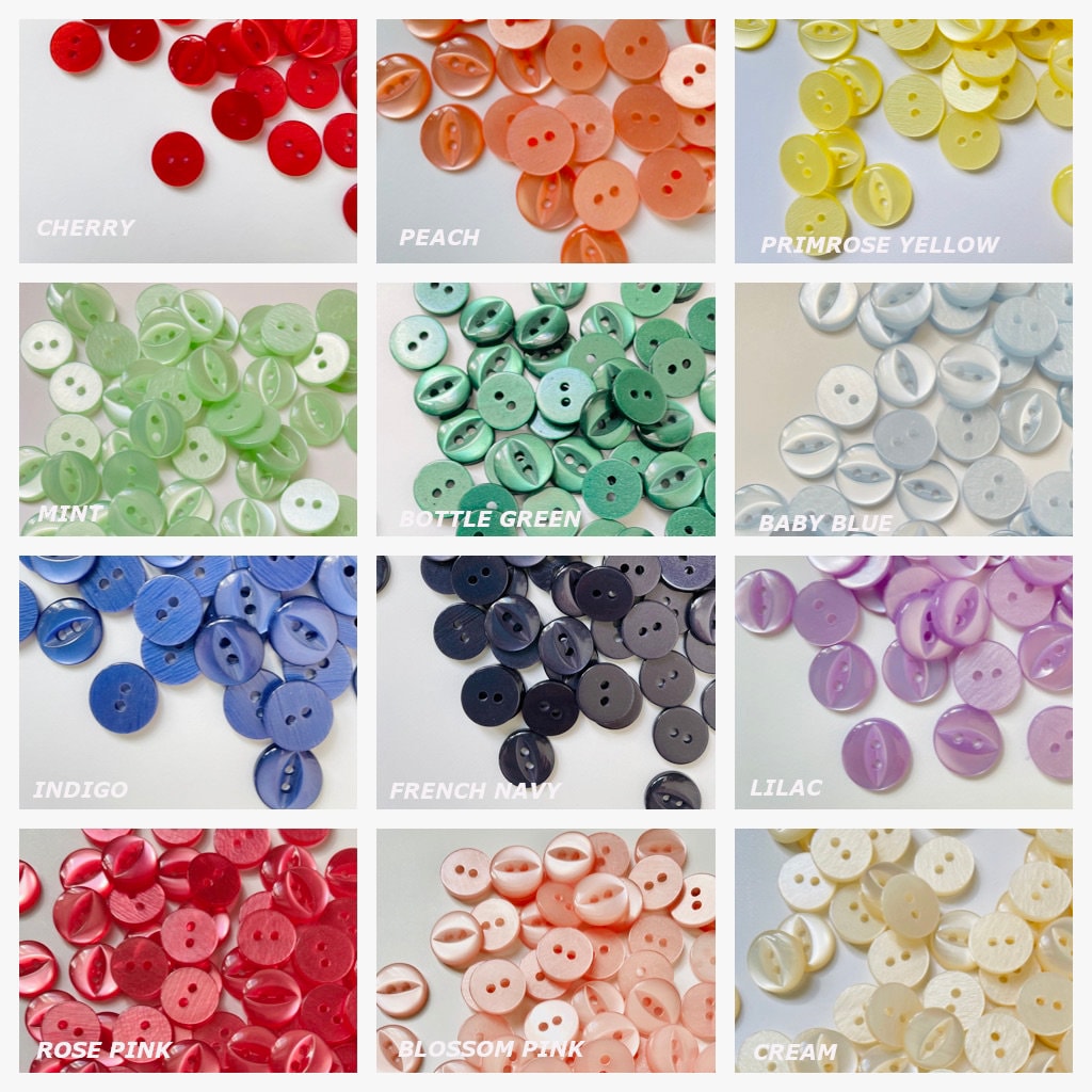 Fisheye buttons 12mm, - Assorted