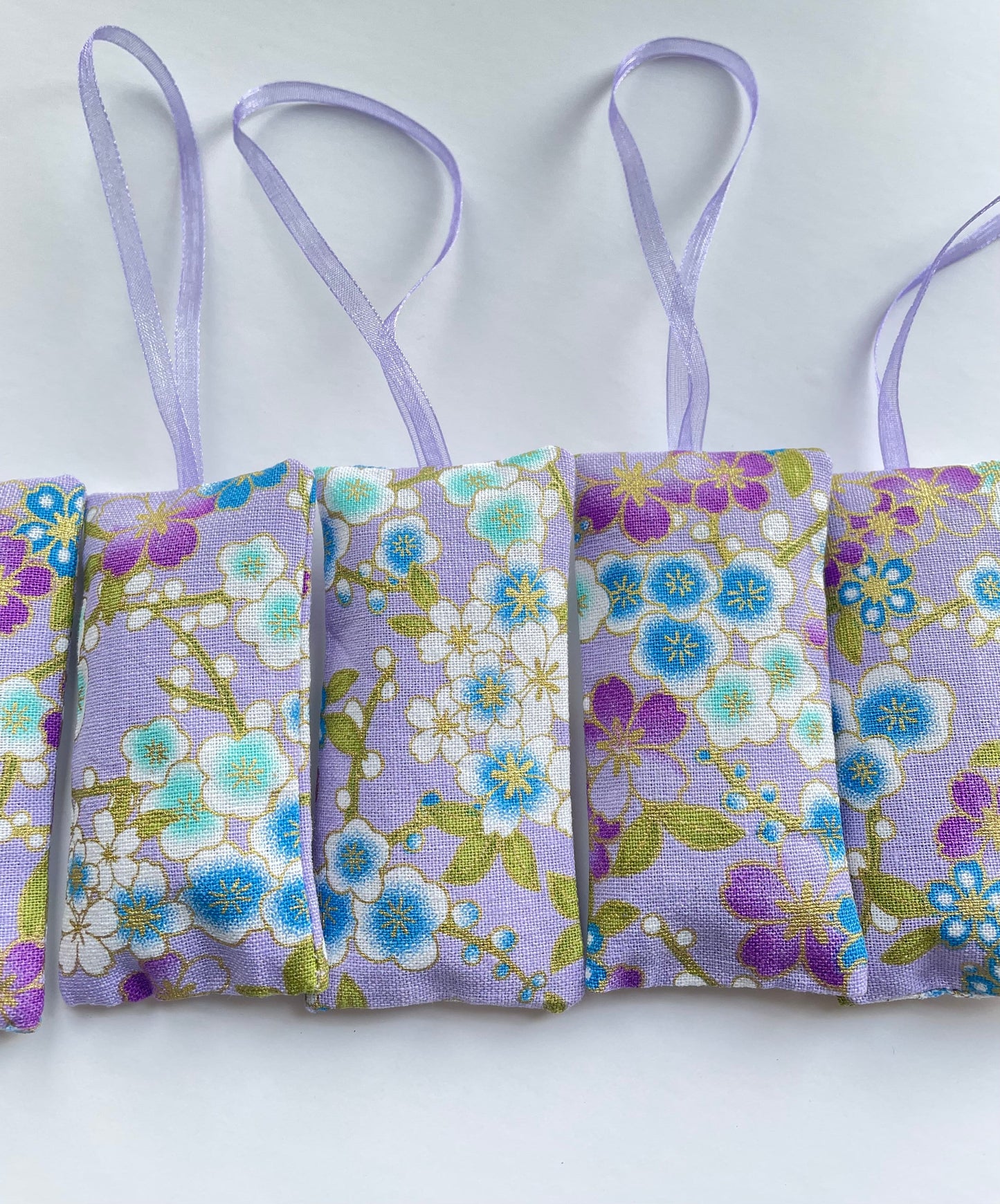 Lavender bags with organza hanging loops - Floral Lilac blossom