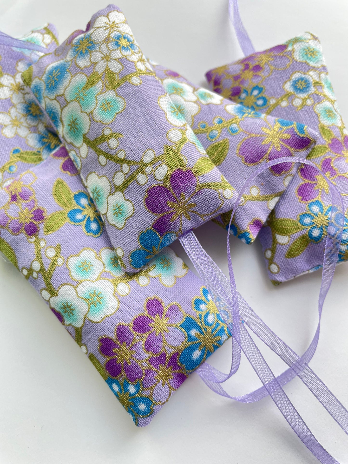 Lavender bags with organza hanging loops - Floral Lilac blossom