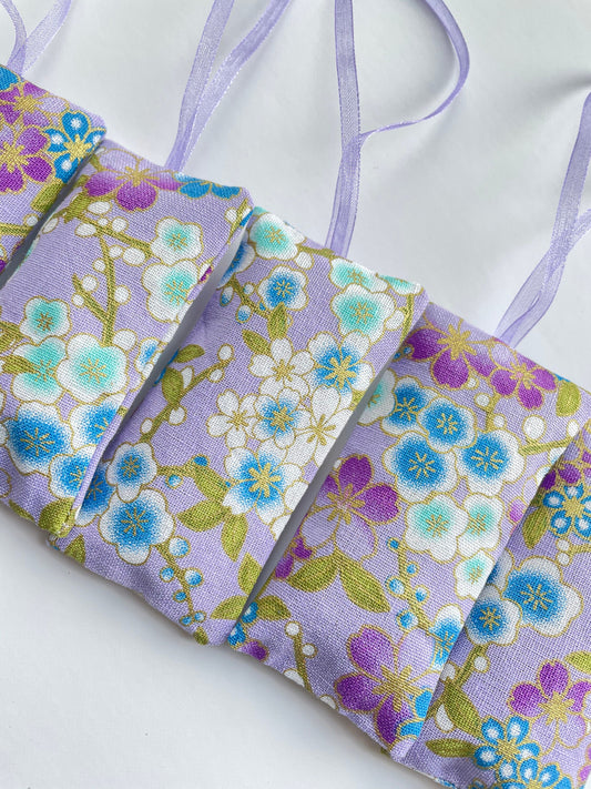 Lavender bags with organza hanging loops - Floral Lilac blossom