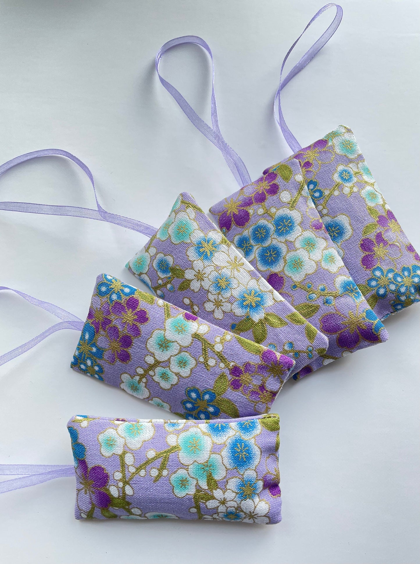 Lavender bags with organza hanging loops - Floral Lilac blossom