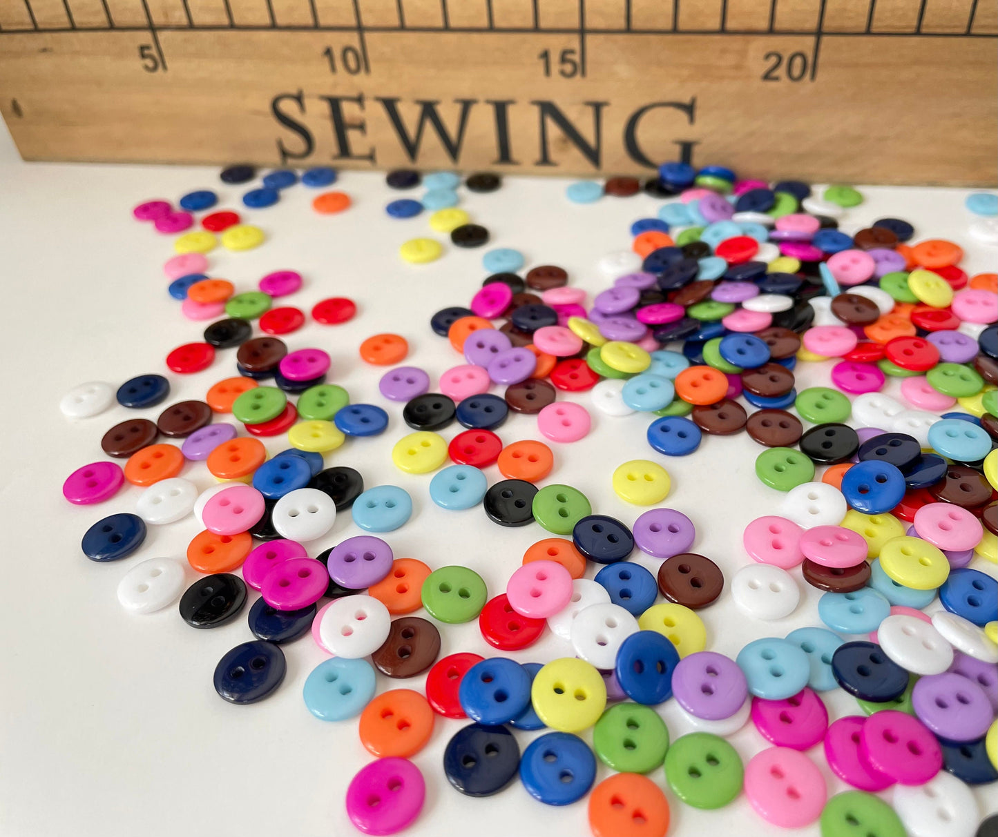 Rainbow Buttons 9mm Assorted  - Multi-Color Craft Buttons