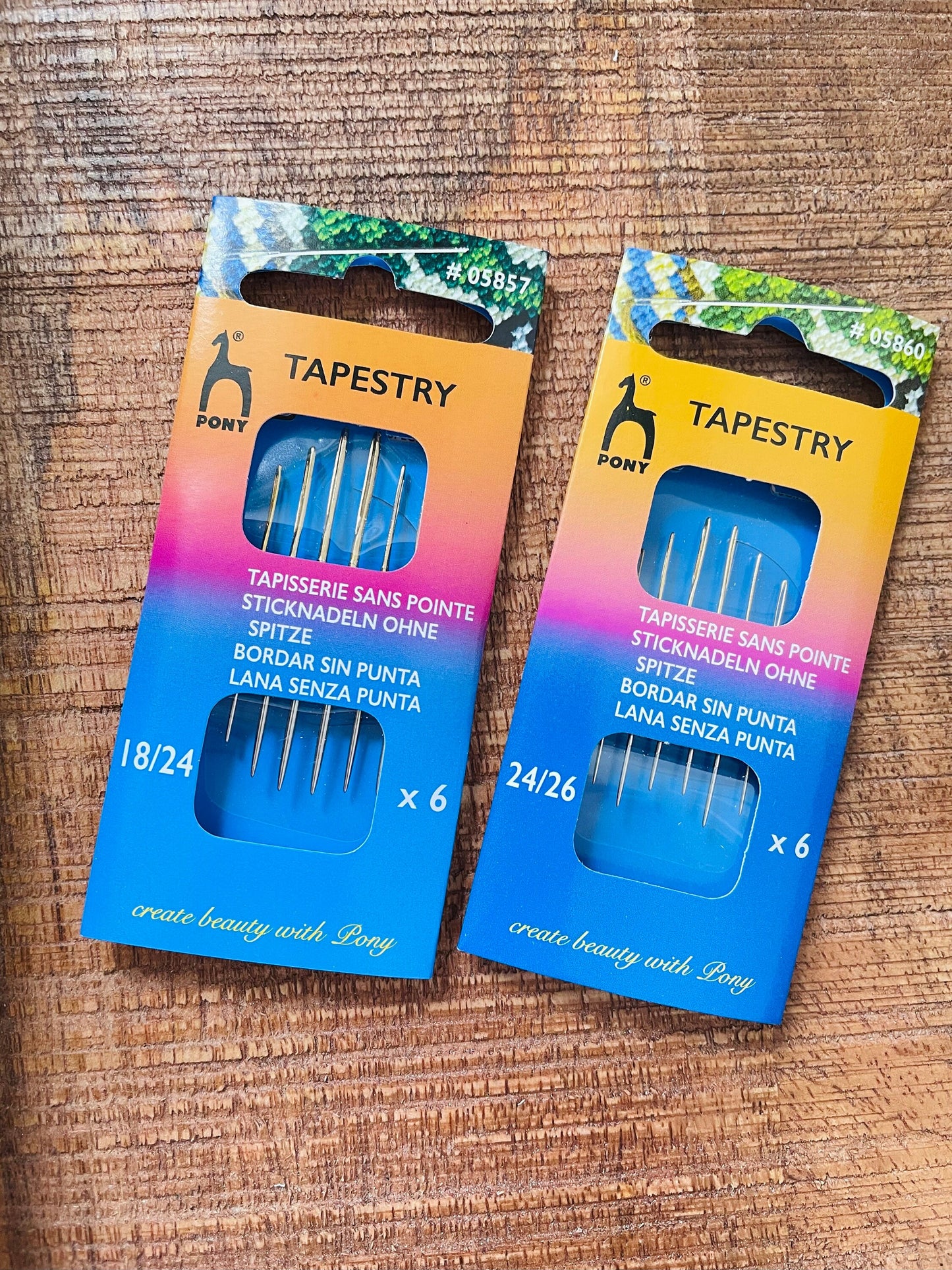 Pony Gold Eye Tapestry Needles - Blunt Tip for Knitting & Crochet - Sizes 18-26 and 24-26