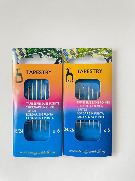 Pony Gold Eye Tapestry Needles - Blunt Tip for Knitting & Crochet - Sizes 18-26 and 24-26