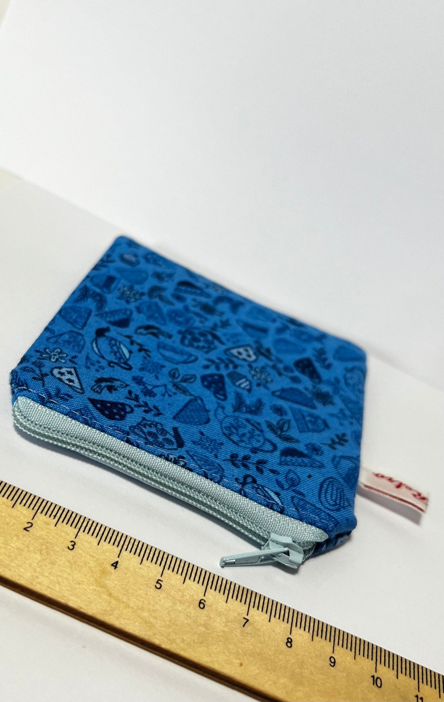 Blue Tea Time Print Mini Notions Case for Knitters