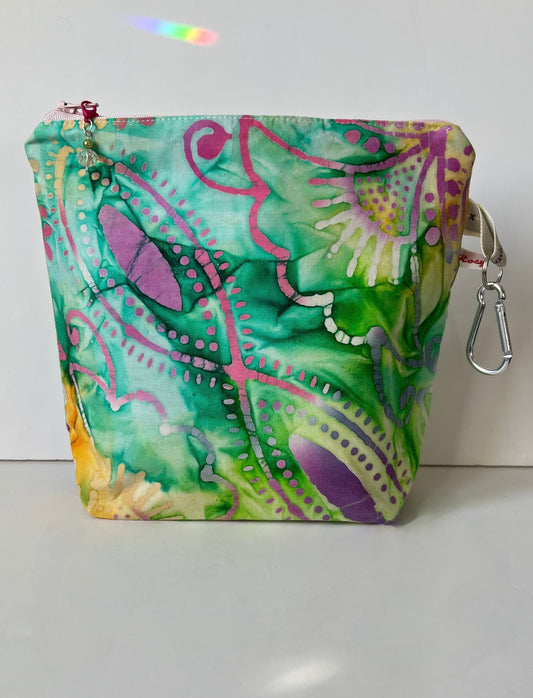 Batik Knitting Bag , cotton with zipper - Limited Edition