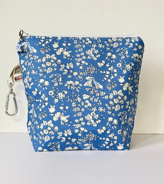 Liberty of London Fabric project bag  - Fruit Silhouette Blue