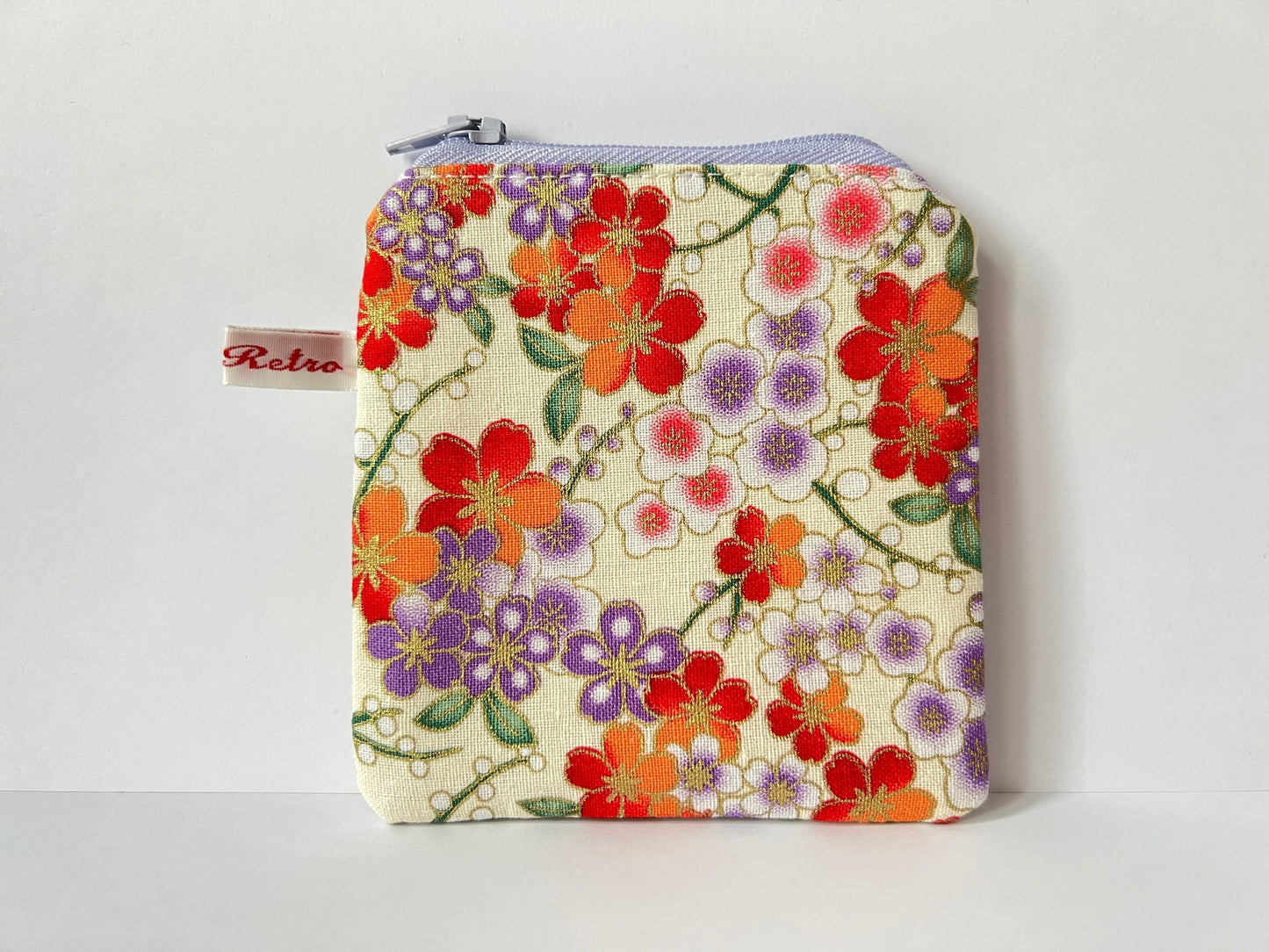 Cream Cherry Blossom Stitch Marker Case - Limited Edition Handmade Pouch