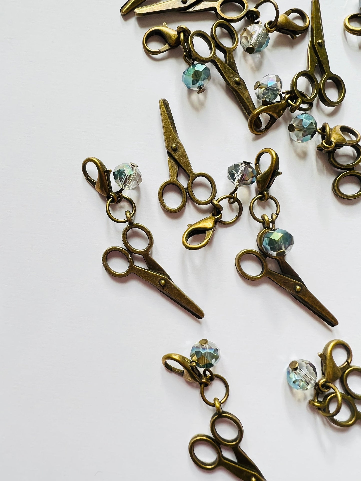 Rainbow Crystal Scissor Charms for Knitting & Crochet
