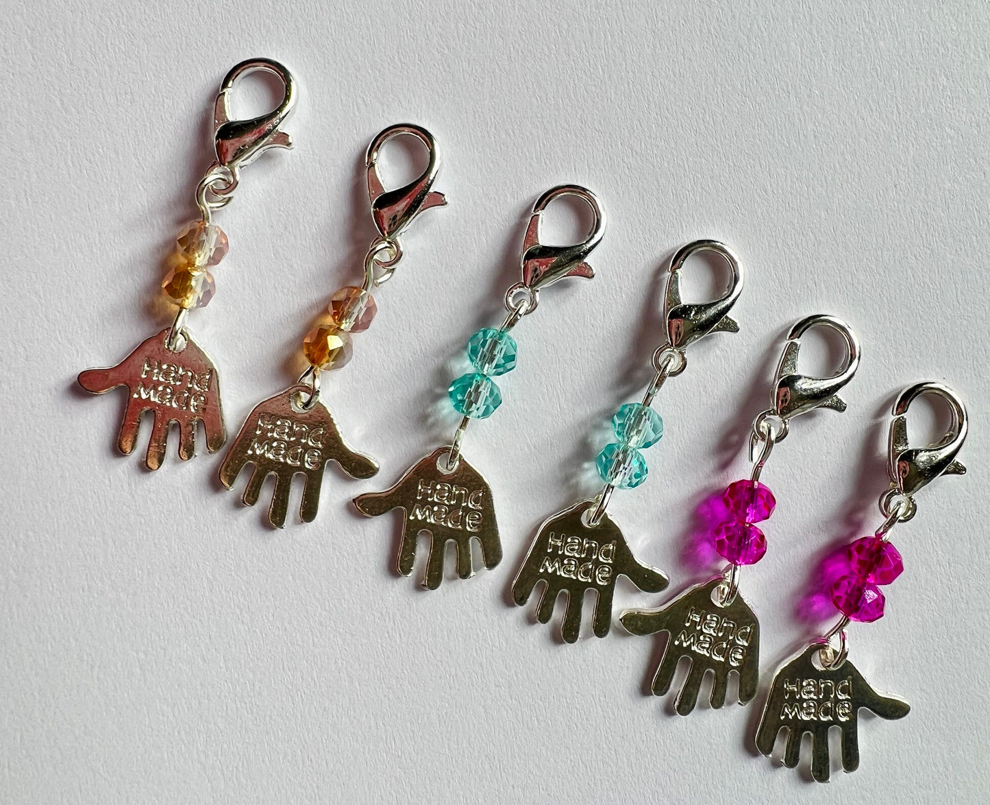 Handmade Crystal Charms Progress Keepers for Knitting & Crochet - The maker