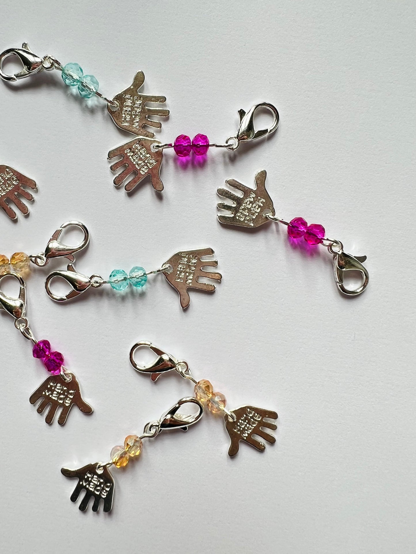 Handmade Crystal Charms Progress Keepers for Knitting & Crochet - The maker