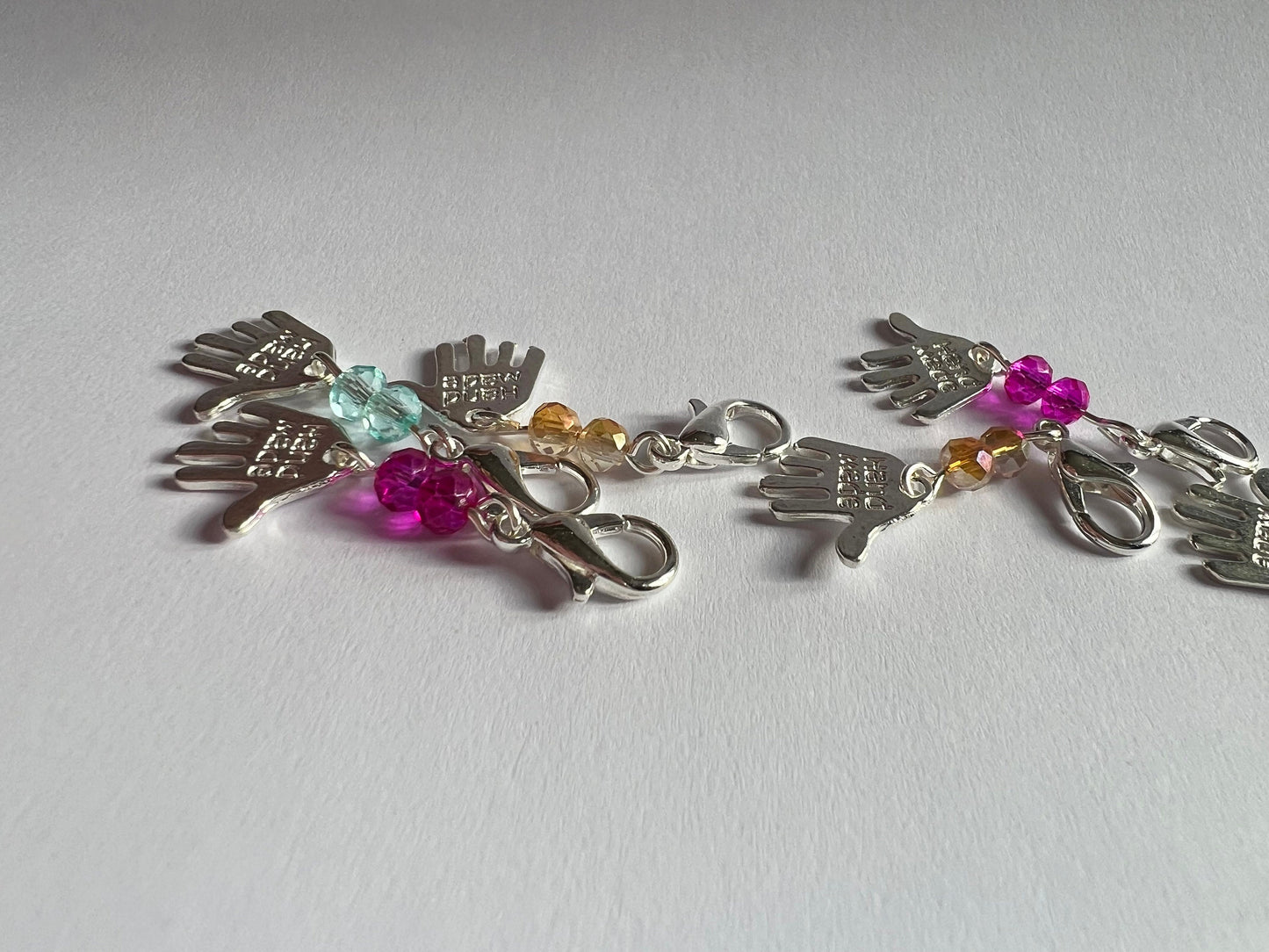Handmade Crystal Charms Progress Keepers for Knitting & Crochet - The maker