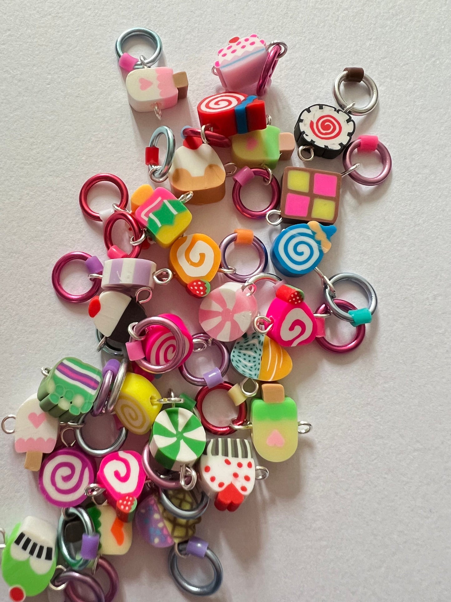 Candy Stitch Markers for Knitting,  Snag-Free Knitting Rings - Candy Bag