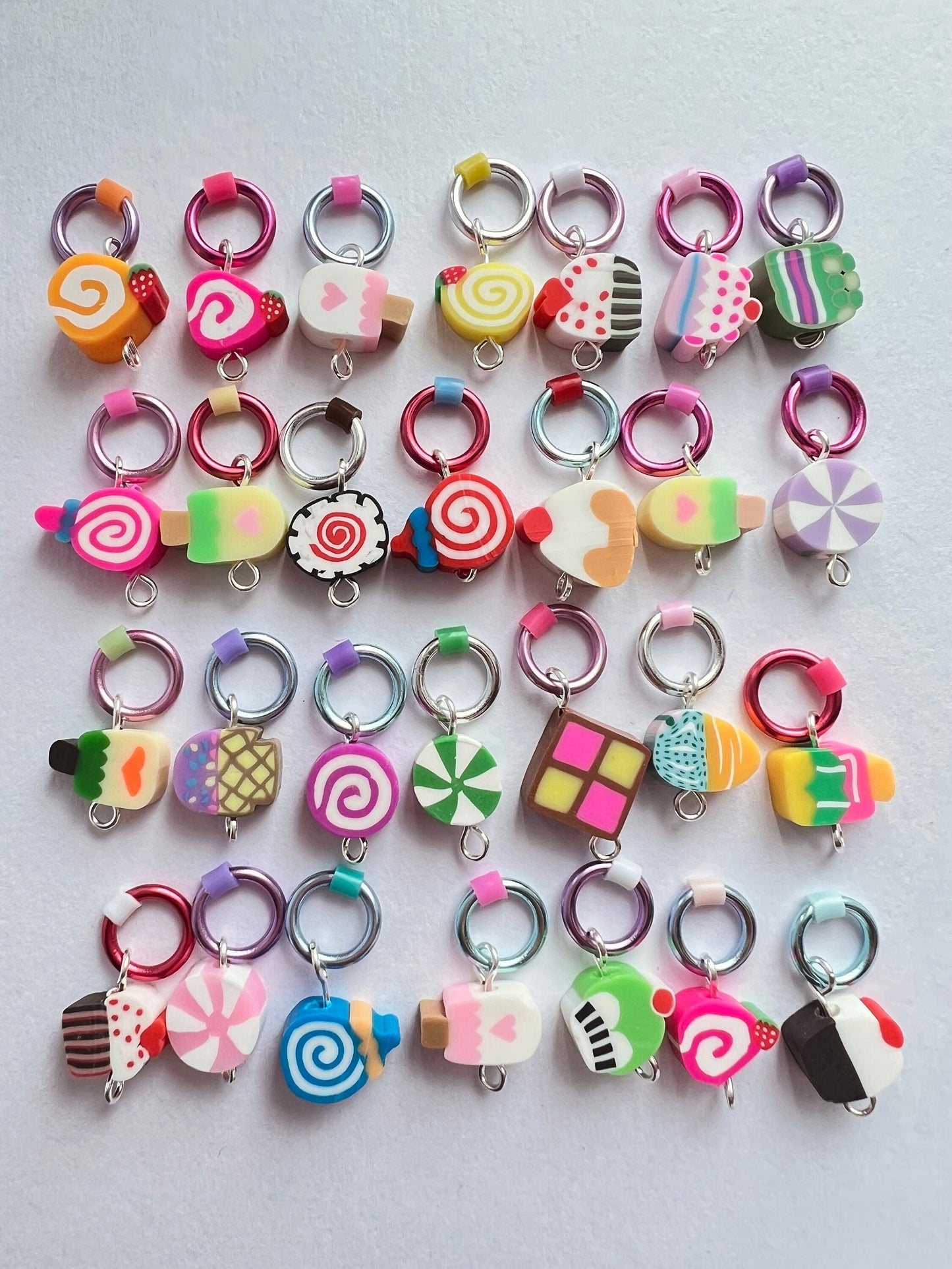 Candy Stitch Markers for Knitting,  Snag-Free Knitting Rings - Candy Bag