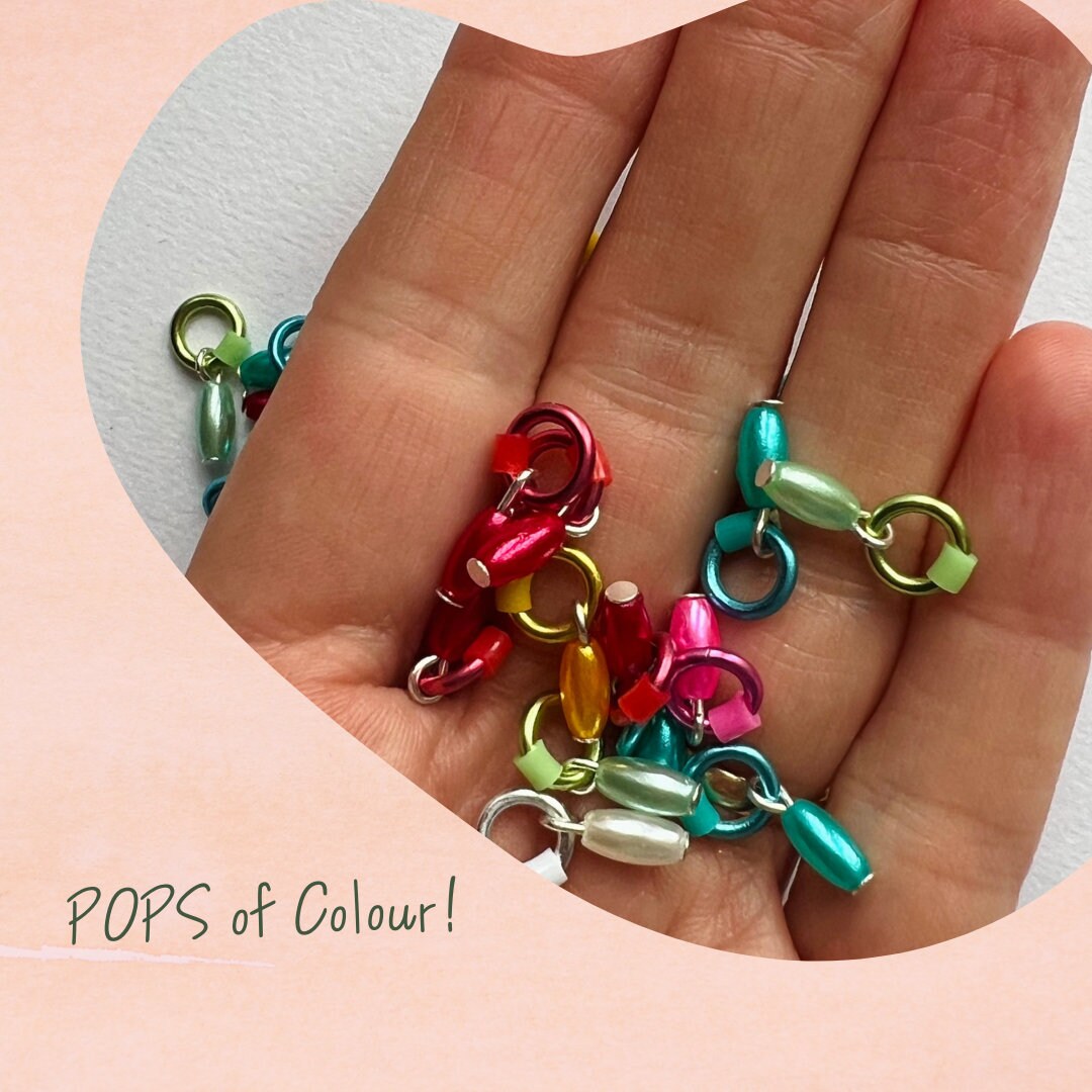 Rainbow Mini Stitch Markers for Sock & Lace Knitting - Snag Free - Sock Pips