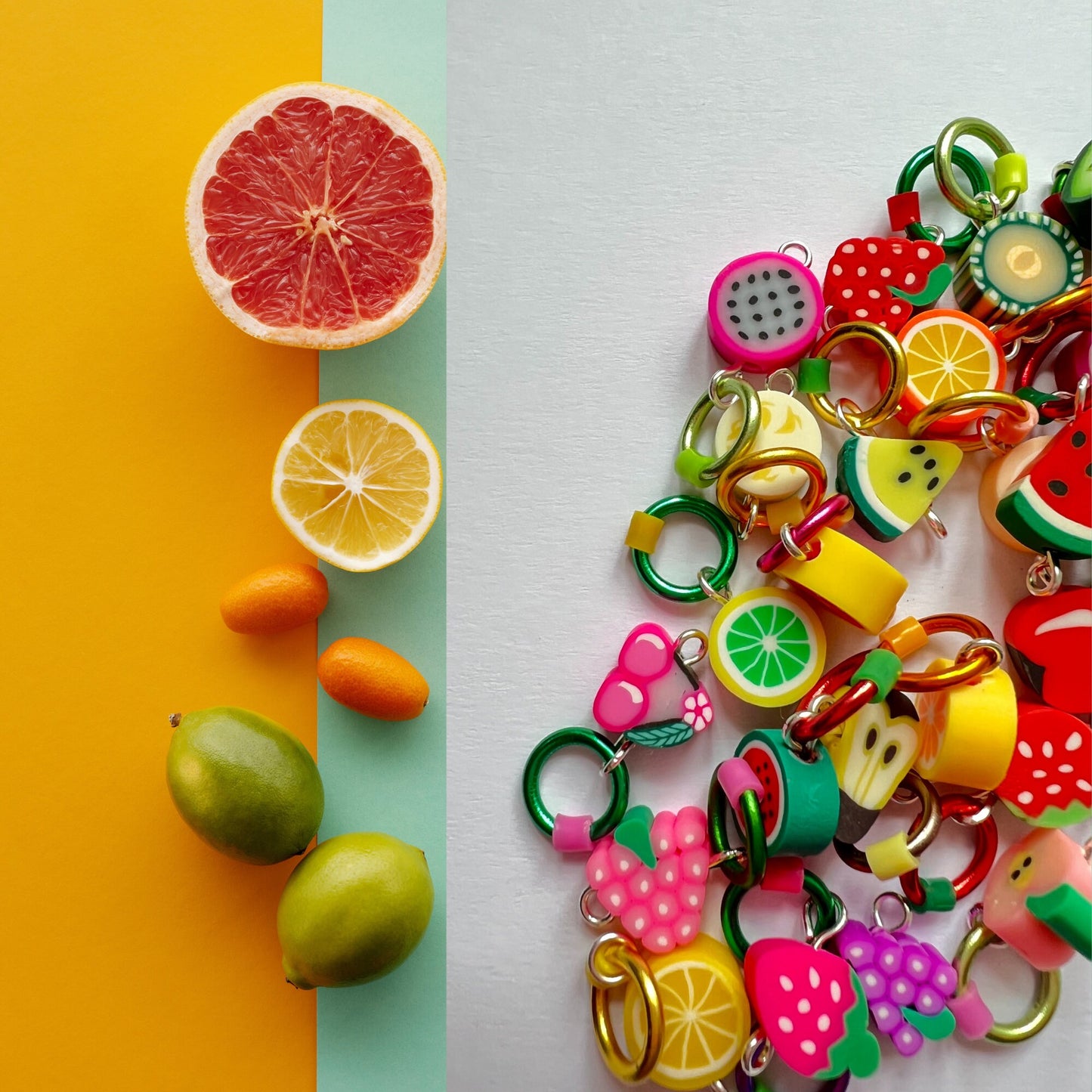 Fruit Knitting Stitch Markers - Fruit Charms - Fruit Salad Mix