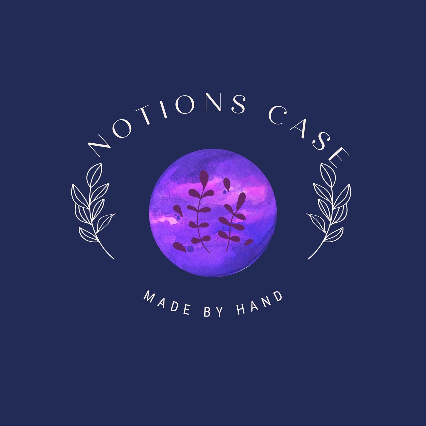 Navy Notions Case in 100% Cotton Batik Print - Moonlit garden