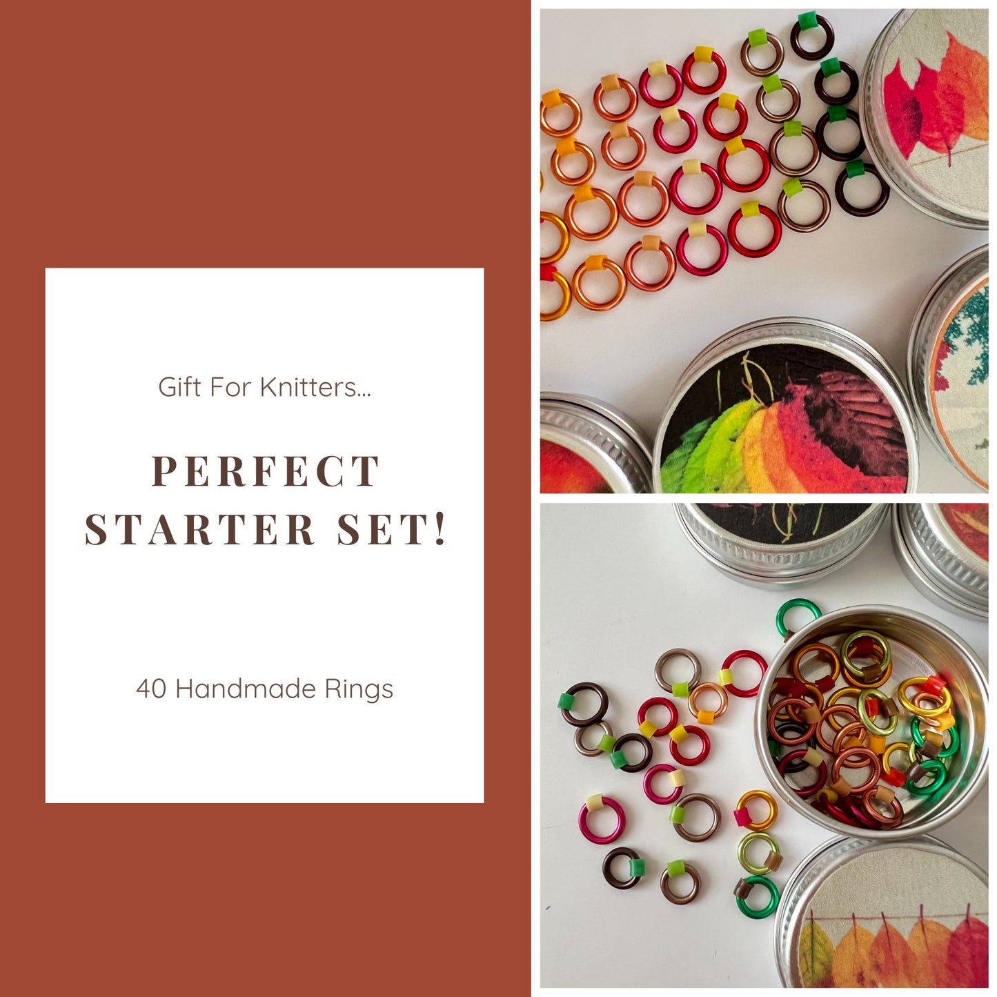 Knitting Stitch Markers - Autumn Set
