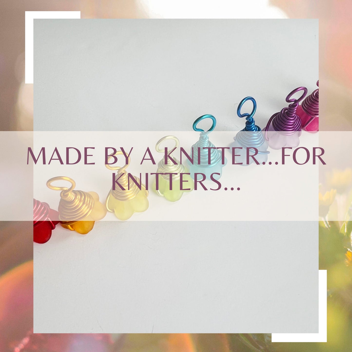 Rainbow Flower Stitch Markers , Rainbow Flowers- 3 Sizes