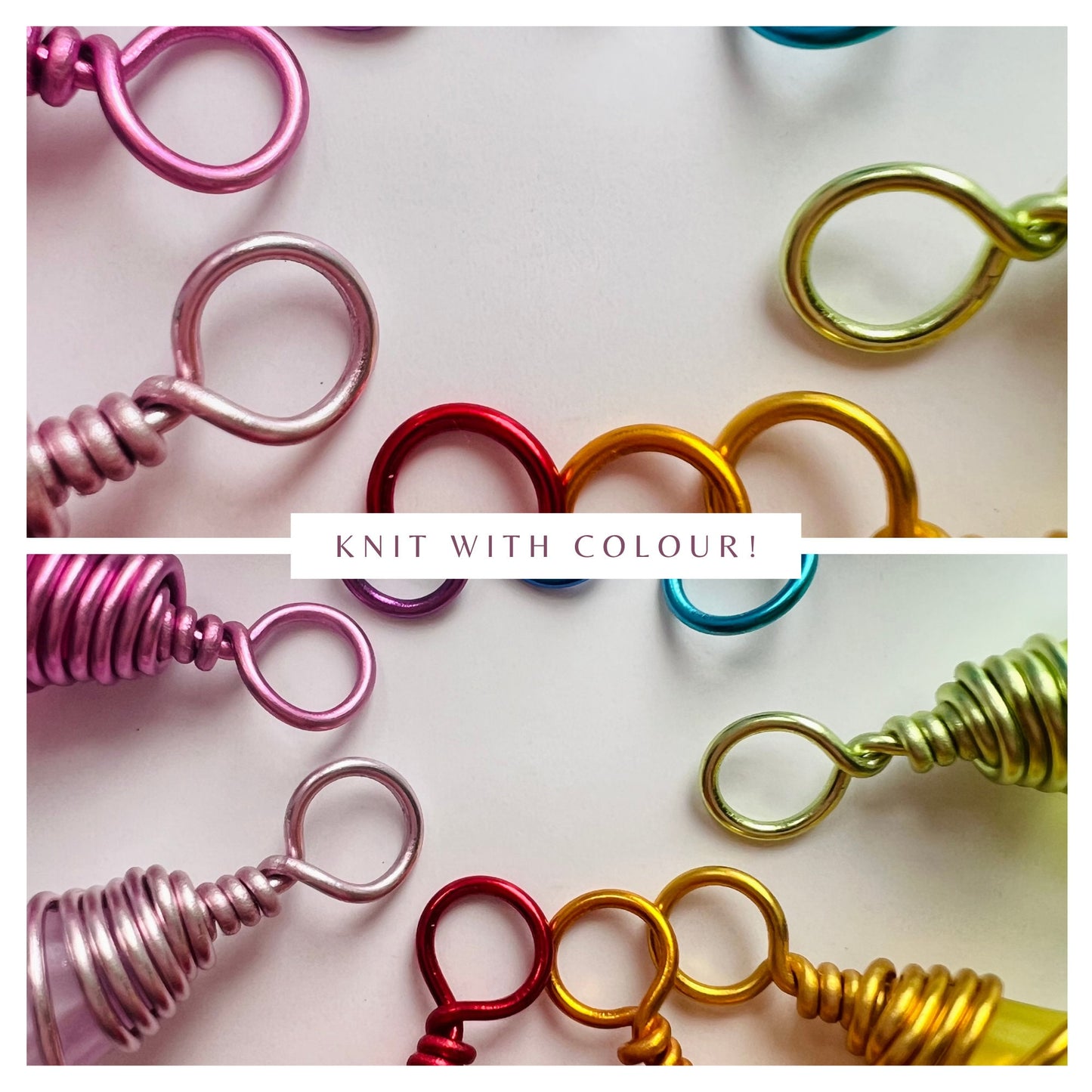 Rainbow Flower Stitch Markers , Rainbow Flowers- 3 Sizes