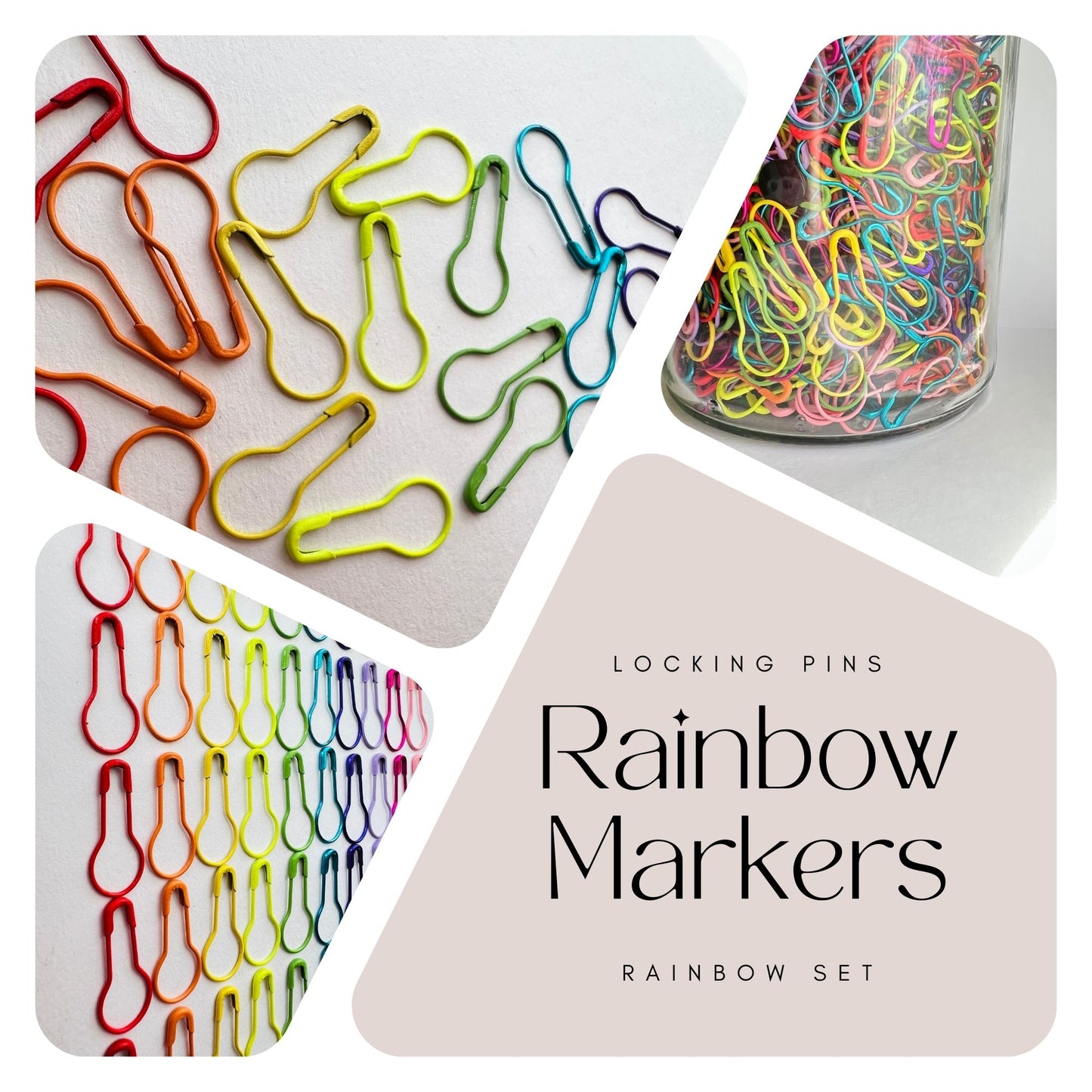 Rainbow Gourd Knitting & Crochet Markers - Colorful Stitch Markers