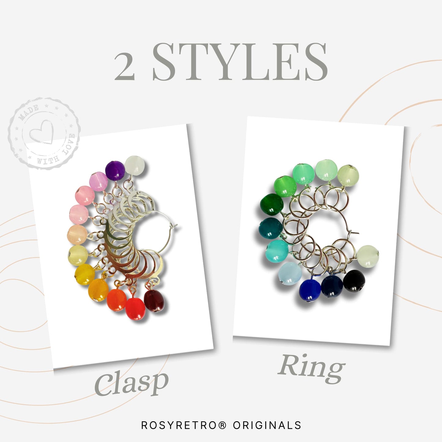 Gradient rainbow Stitch Marker Set for Knitting or Crochet - Jelly Pops