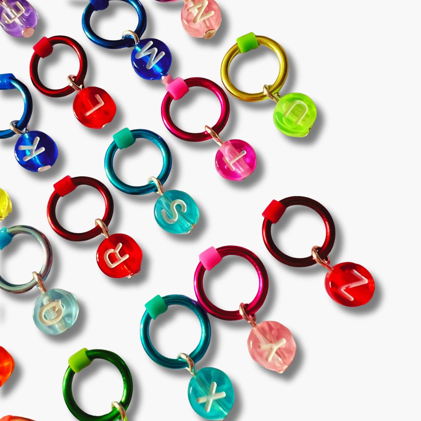 Alphabet Stitch Marker Set for Knitting -Jelly Brights