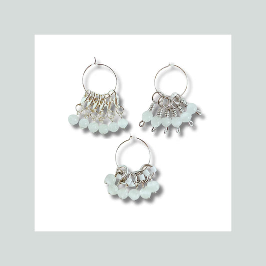 Moon Stone Stitch Markers - Snow