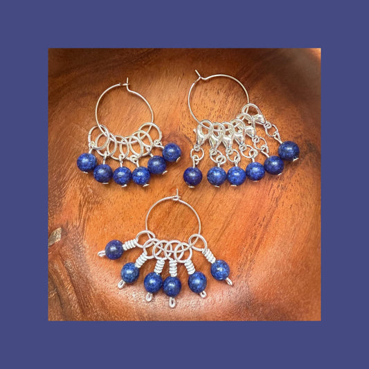 Lapis Lazuli Stitch Markers - River