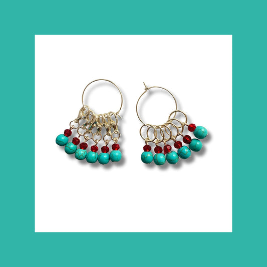 Turquoise Stone Stitch Markers - La Dolce Vita