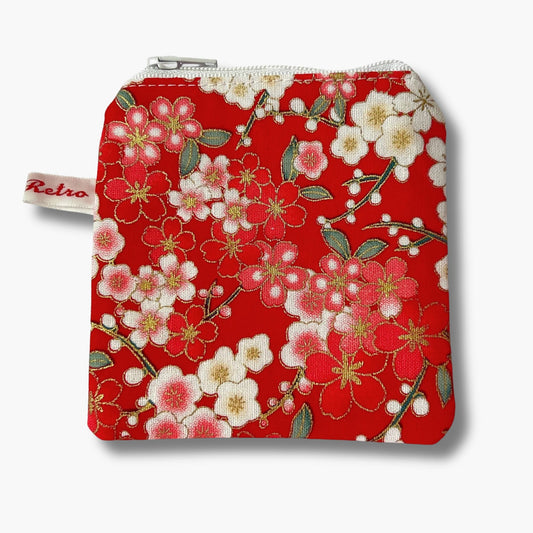Red Notions Case for Knitters Cherry Blossom Print - Limited Edition