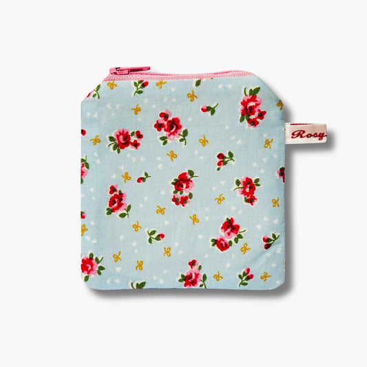 Pale Blue Mini Floral Rose Knitting Case for Portable Projects
