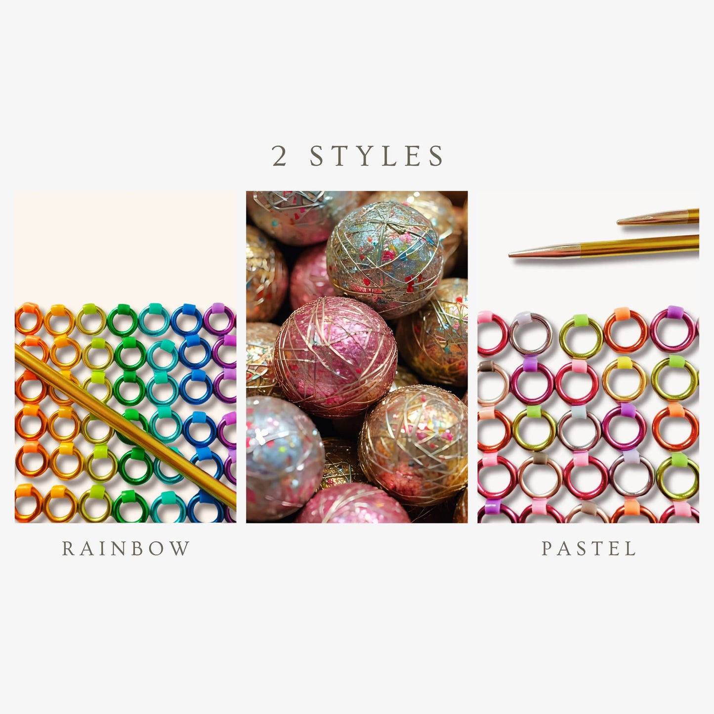 Christmas KnittingSet - 40 Stitch Markers with Storage Tin