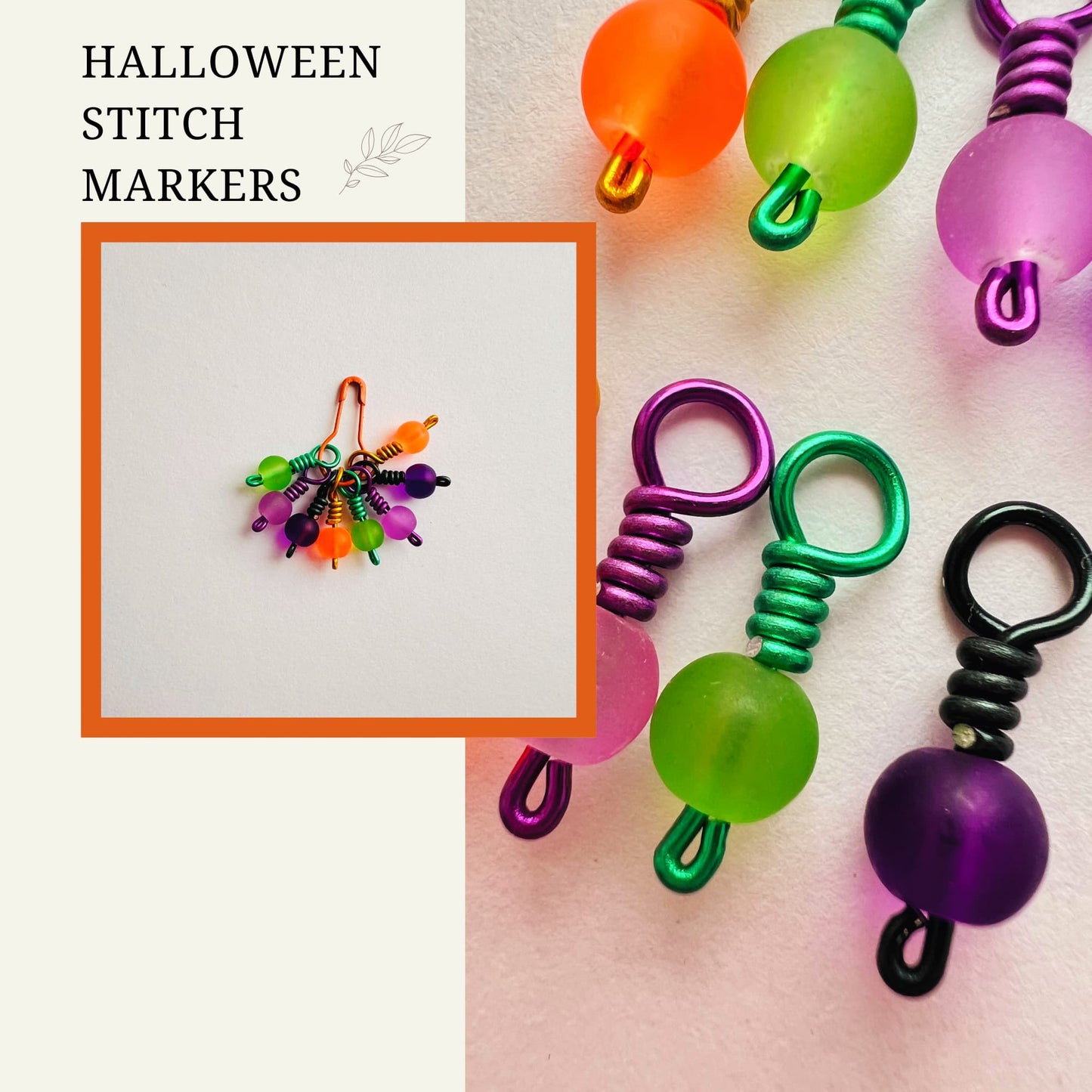 Halloween Stitch Markers, Wire Wrapped Snag Free - Spooky Pops