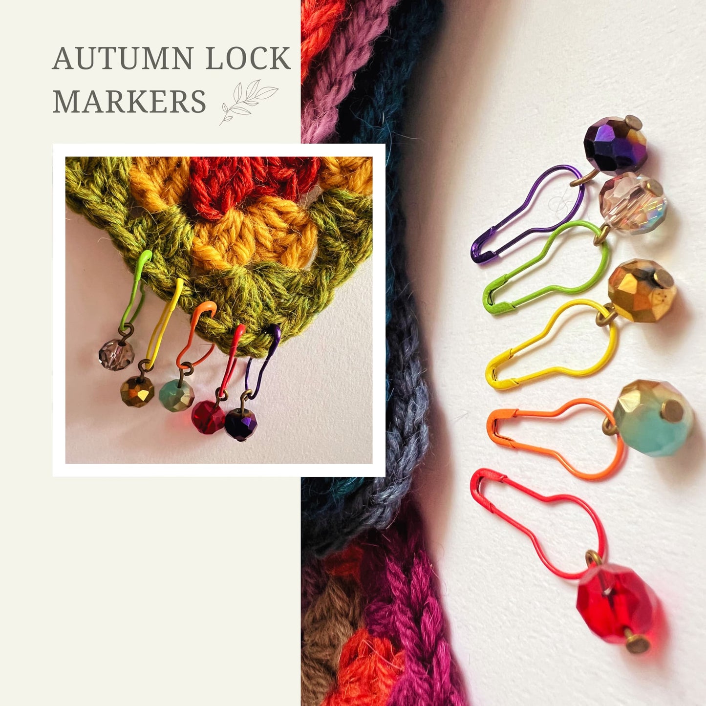 Crochet and Knitting Stitch Markers - Autumn Light