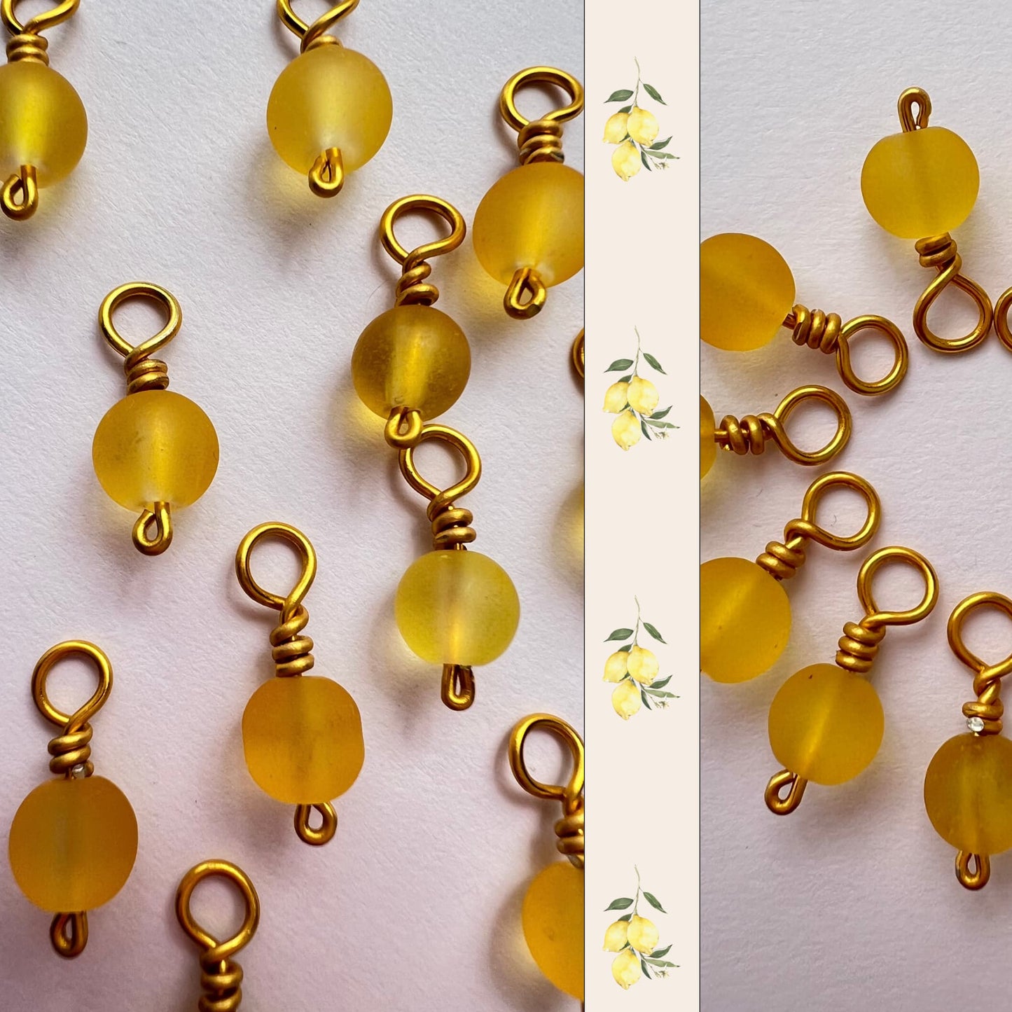 Yellow Stitch Markers for Knitting  - Lemon Pops