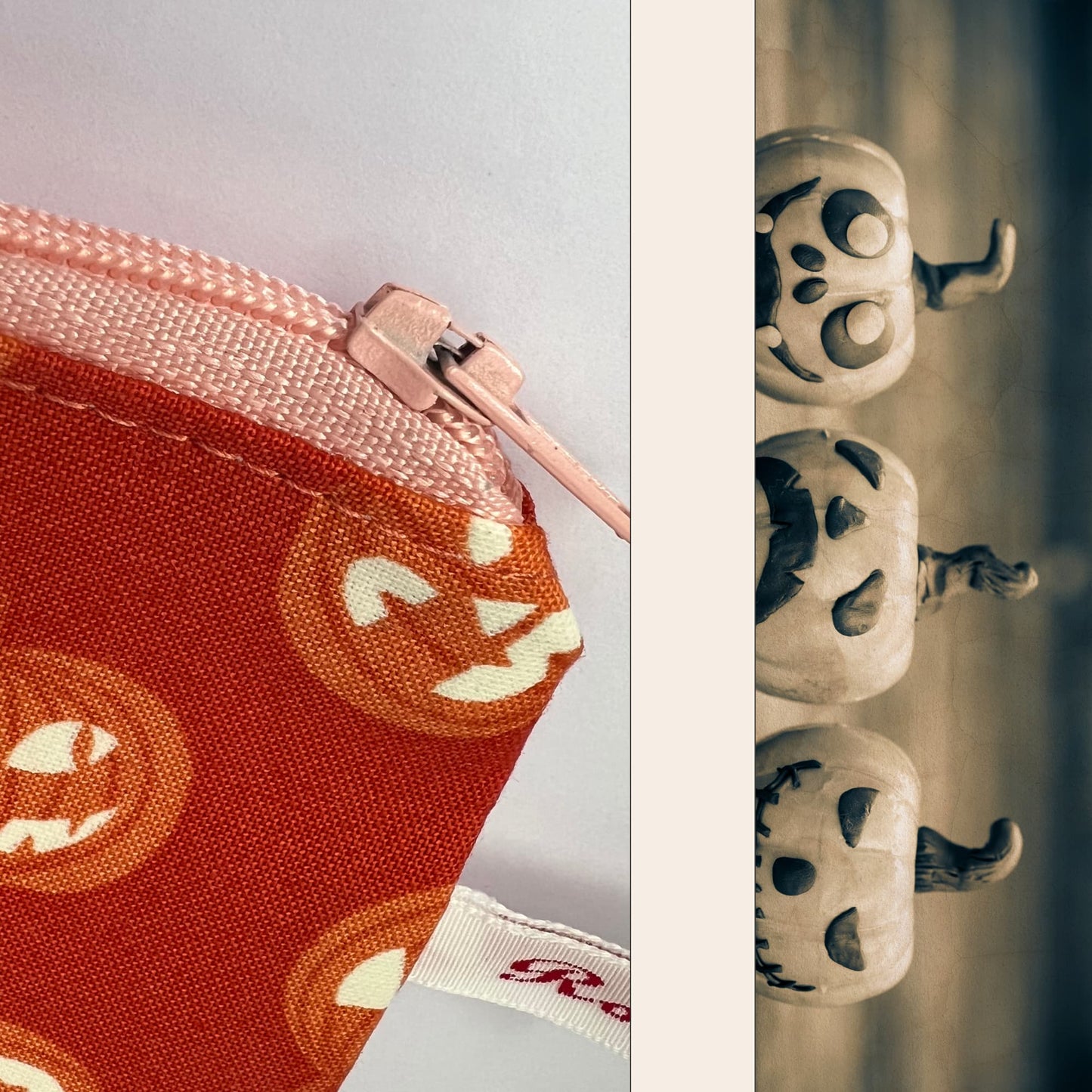 Pumpkin Knitting Purse , Glow Fabric by Lewis and Irene