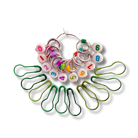 Number Stitch Markers for Knitting with links - Number Links