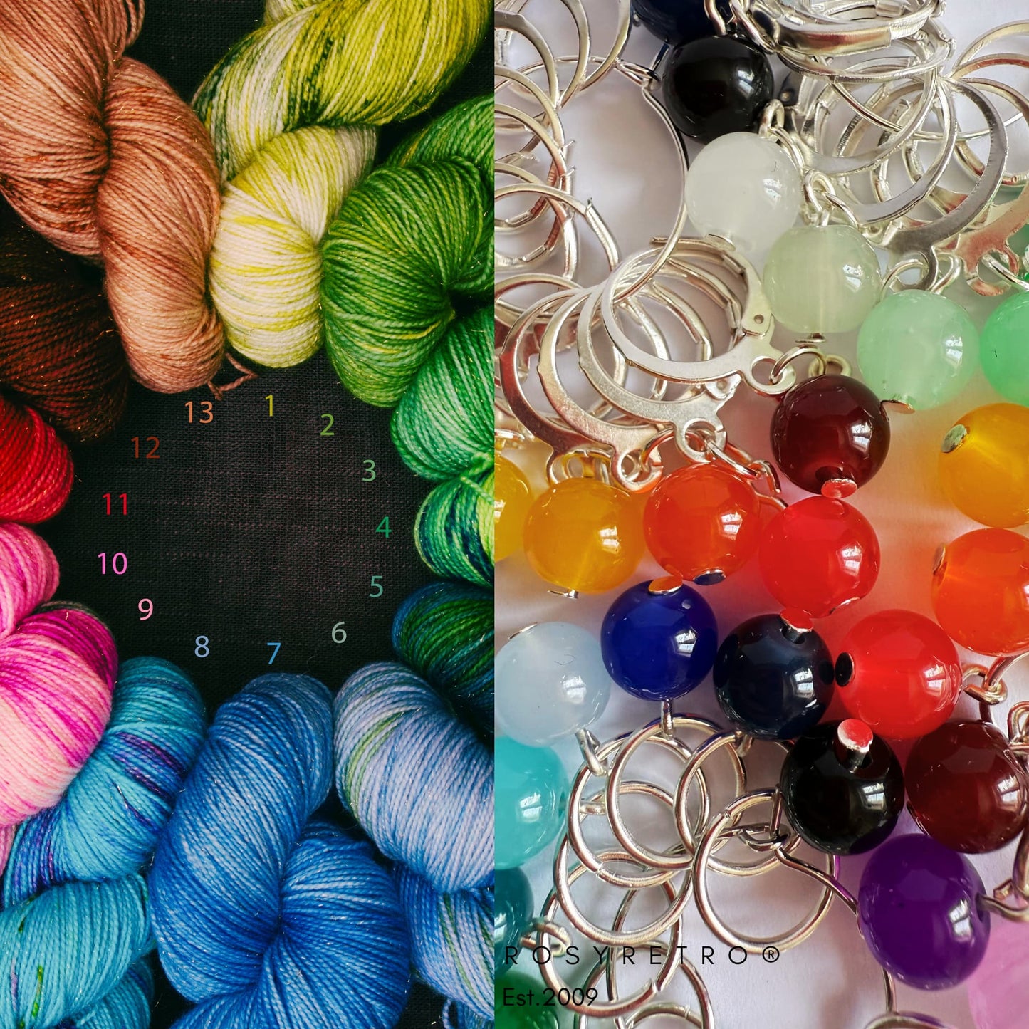 Gradient rainbow Stitch Marker Set for Knitting or Crochet - Jelly Pops