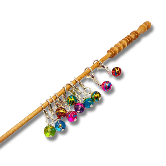 Glass Crochet Stitch Markers - Bombay Summer