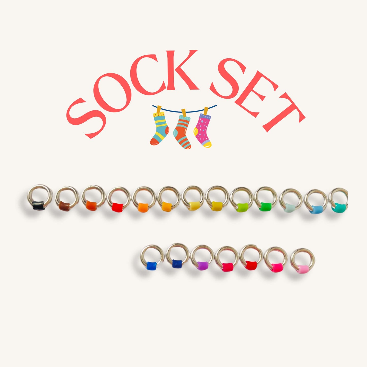 Rainbow Sock & Lace Stitch Marker Sock Knitting Set - Sock Sprinkles